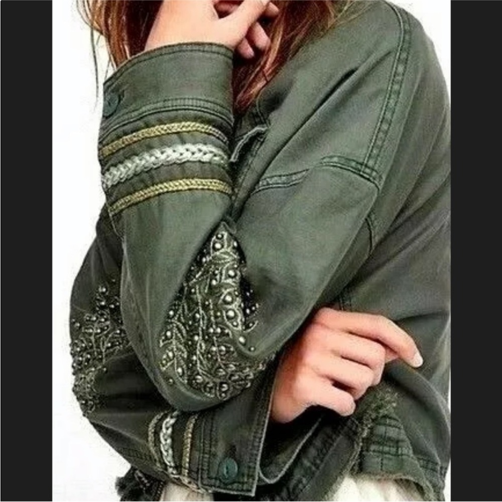free People cropped military jacket